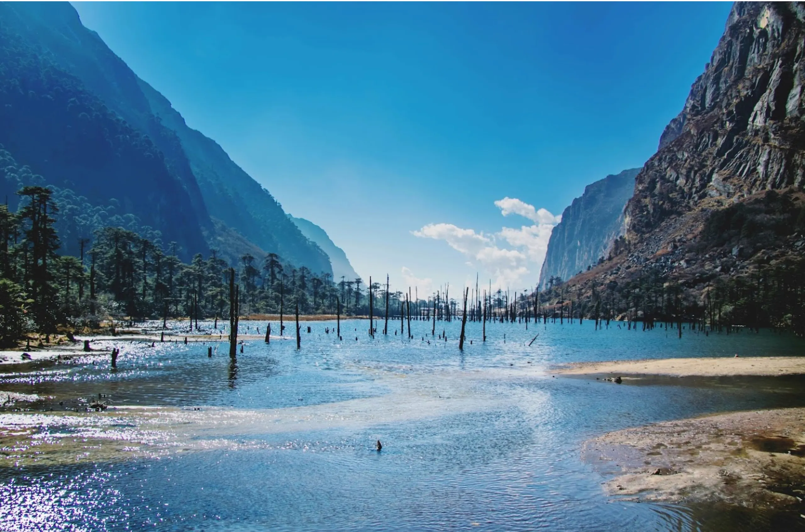 Sangestar Lake on a sunny day